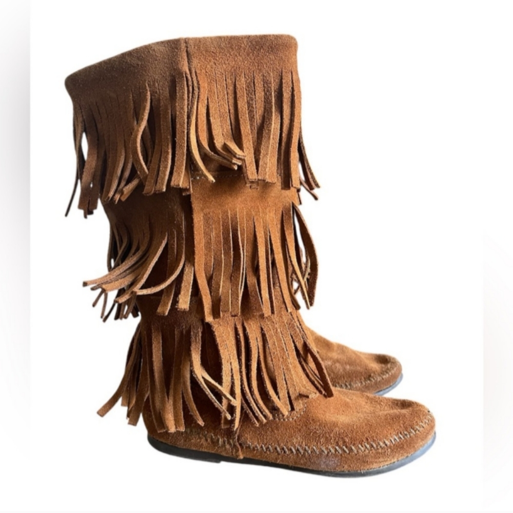 Fringe Suede Tan Boots - Picture 6 of 7